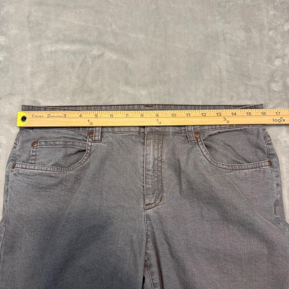 Eileen Fisher Gray Wide Leg Jeans Womens Size 10 Mid Rise Stretch Made in USA - Picture 5 of 8